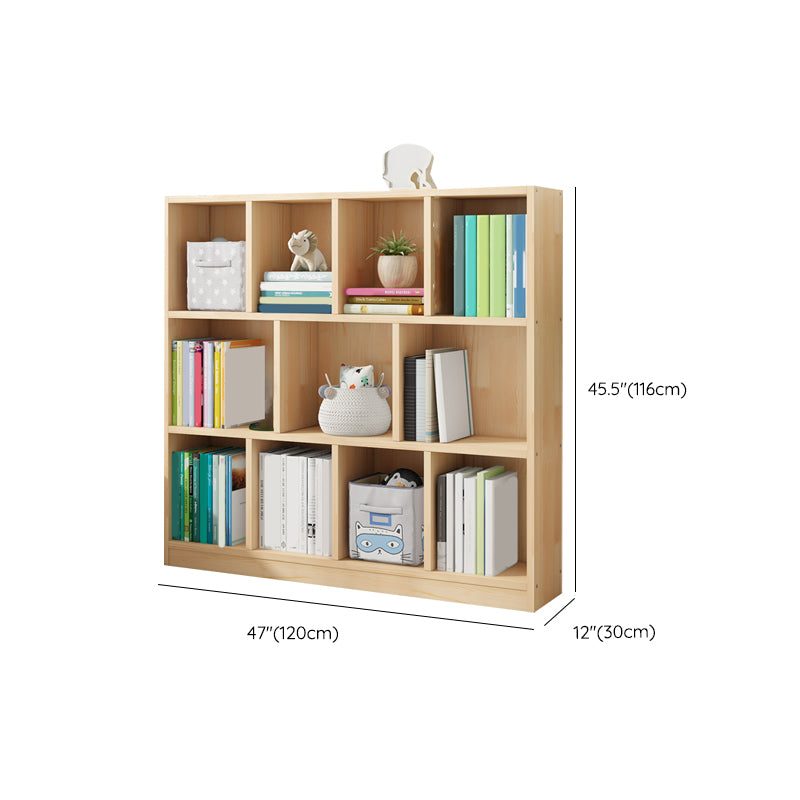 Modern Solid Wood Bookshelf Closed Back Bookcase with Shelves