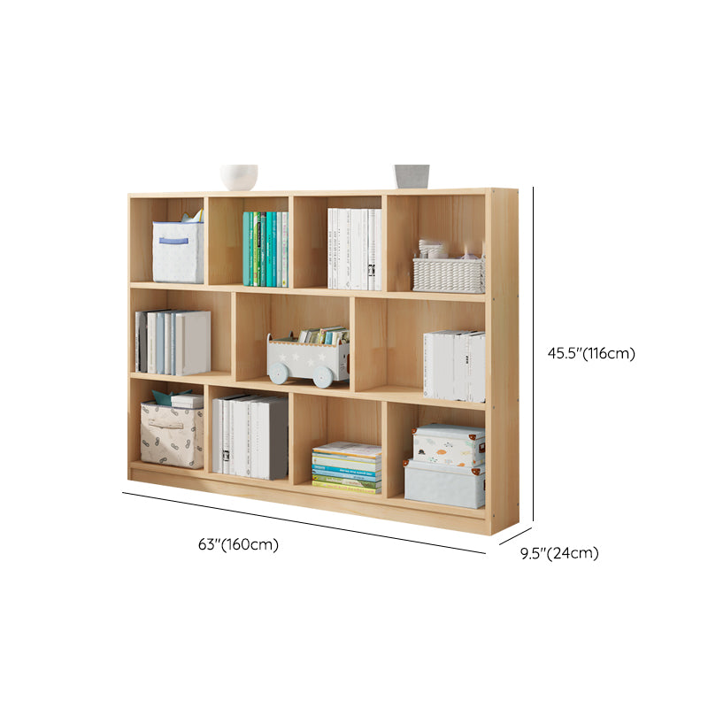 Modern Solid Wood Bookshelf Closed Back Bookcase with Shelves