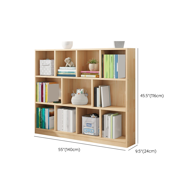 Modern Solid Wood Bookshelf Closed Back Bookcase with Shelves