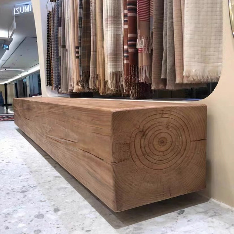 Modern Backless Entryway Seating Bench Solid Wood Rectangle Bench