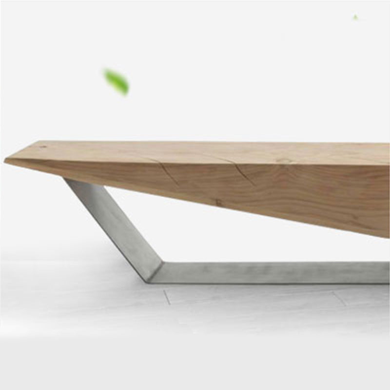 Modern Backless Seating Bench Rectangle Pine Wood Seating Bench