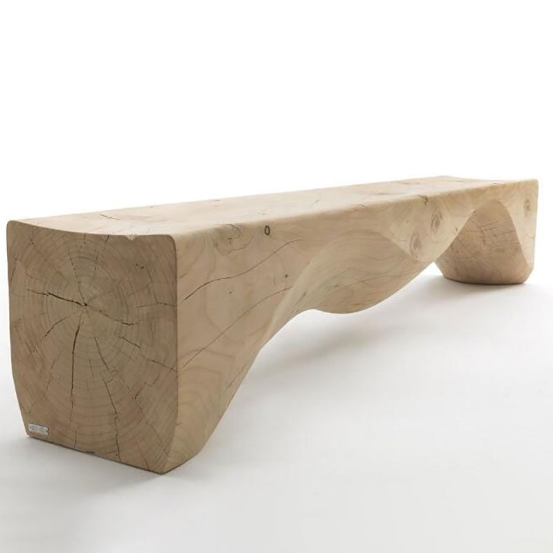 Modern Backless Seating Bench Rectangle Pine Wood Seating Bench