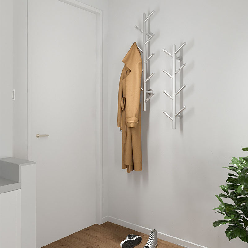 Modern Metal Coat Rack Wall Mounted 3.94" W Coat Hanger with Hooks