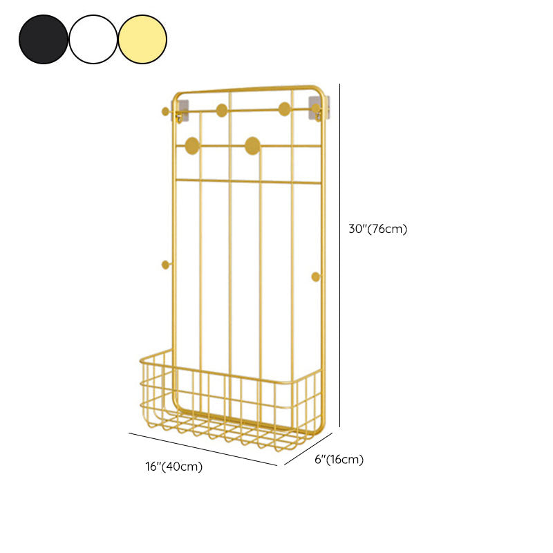 Metal Coat Hanger Modern Wall Mounted 6.3" W Coat Rack with Hooks