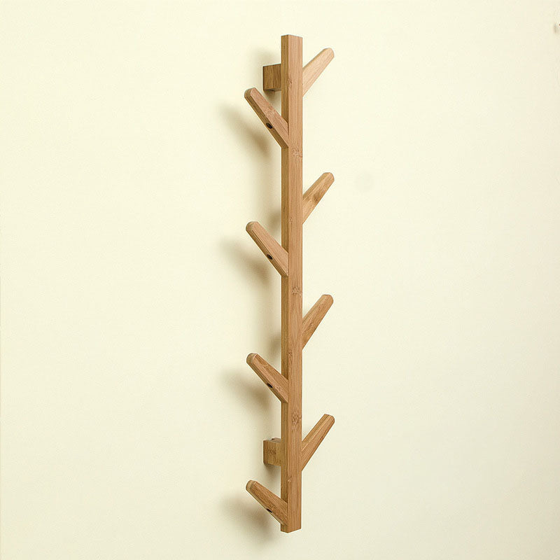 Wall Mounted Coat Hanger Modern Simple Wooden Coat Hanger with Hooks