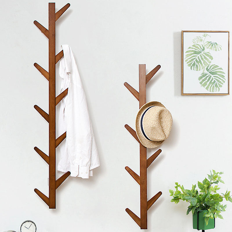 Wall Mounted Coat Hanger Modern Simple Wooden Coat Hanger with Hooks