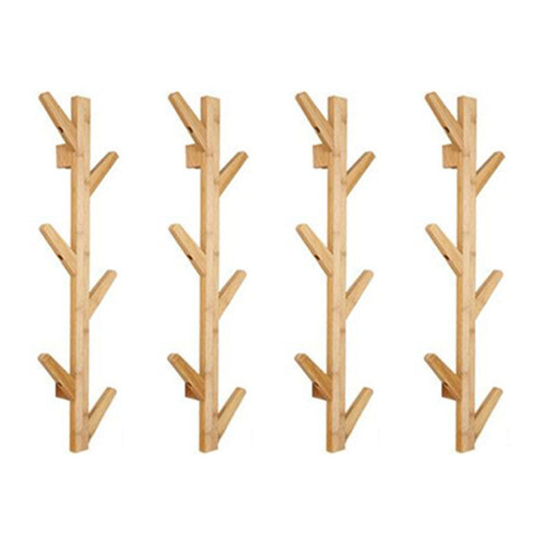 Wall Mounted Coat Hanger Modern Simple Wooden Coat Hanger with Hooks