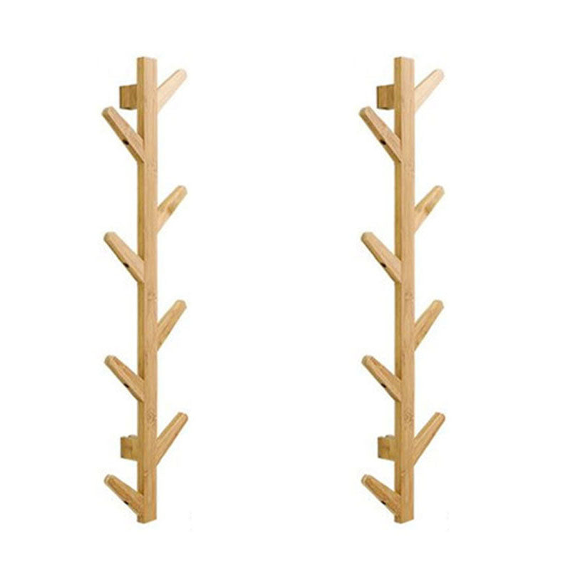 Wall Mounted Coat Hanger Modern Simple Wooden Coat Hanger with Hooks