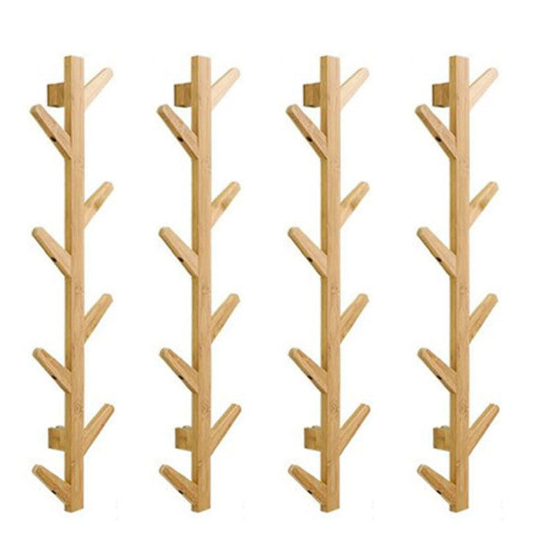 Wall Mounted Coat Hanger Modern Simple Wooden Coat Hanger with Hooks