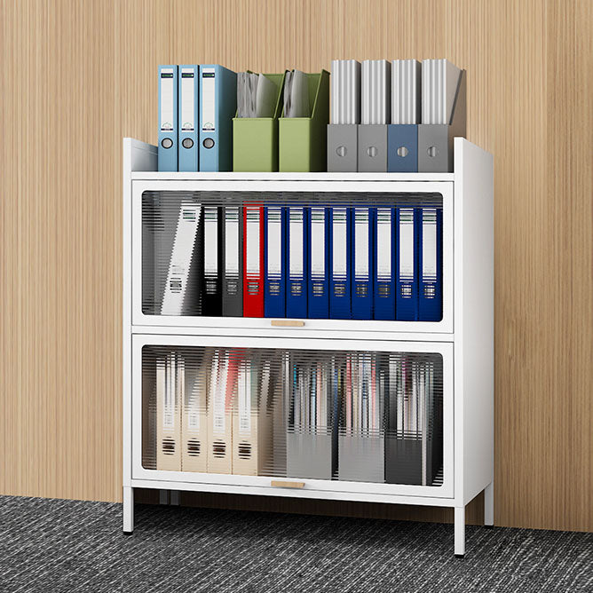 Modern Glass White Filing Cabinet with Lock Storage for Home and Office