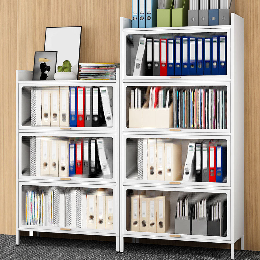 Modern Glass White Filing Cabinet with Lock Storage for Home and Office