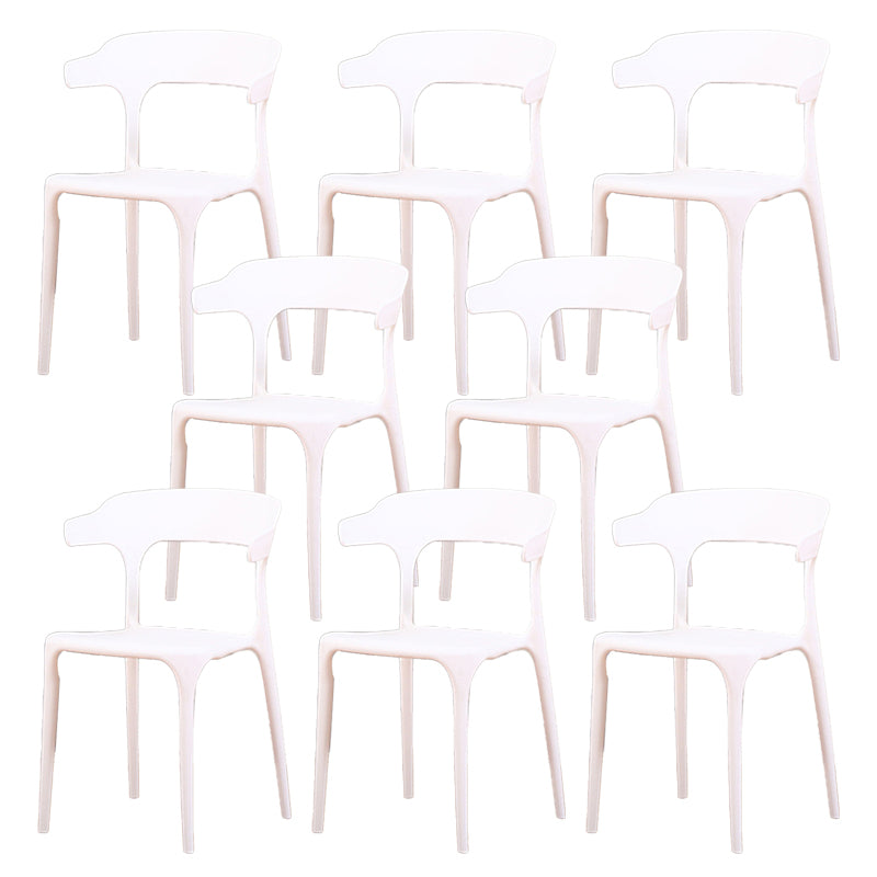 Modern Style Arm Chair Plastic Open Back Dining Room Chair for Kitchen