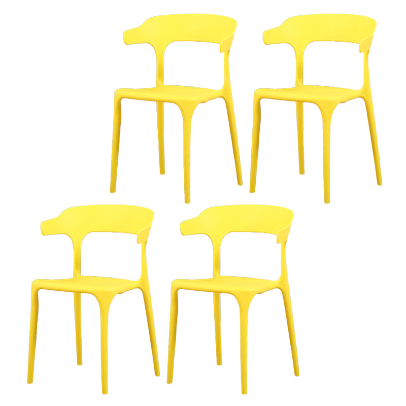 Modern Style Arm Chair Plastic Open Back Dining Room Chair for Kitchen