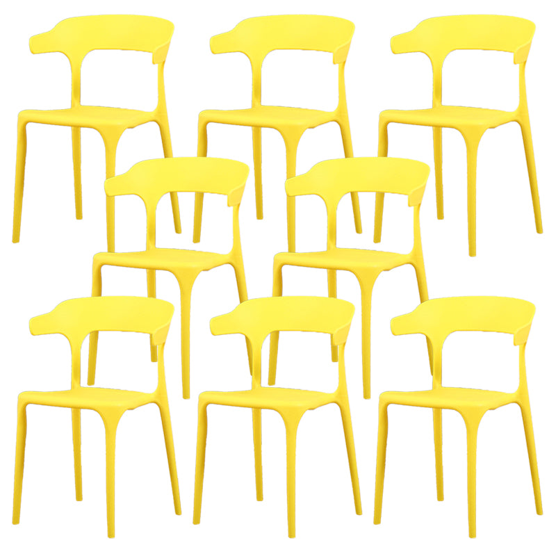 Modern Style Arm Chair Plastic Open Back Dining Room Chair for Kitchen