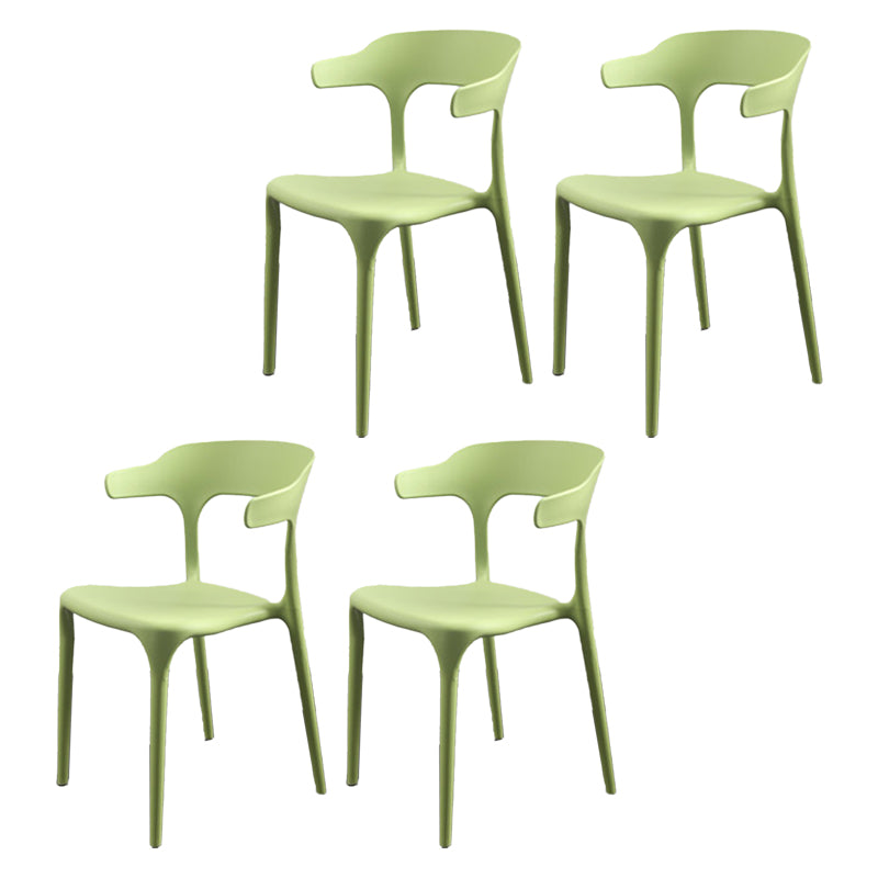 Modern Style Arm Chair Plastic Open Back Dining Room Chair for Kitchen