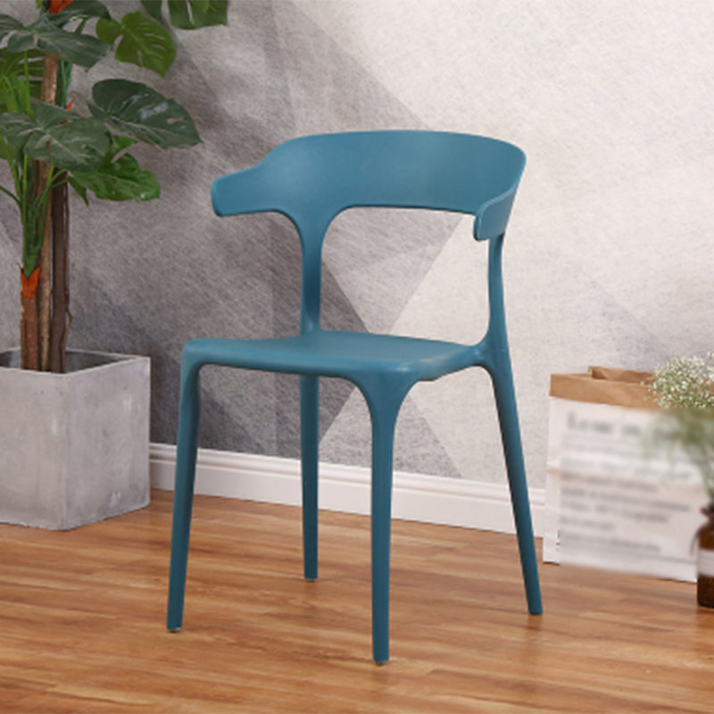 Modern Style Arm Chair Plastic Open Back Dining Room Chair for Kitchen