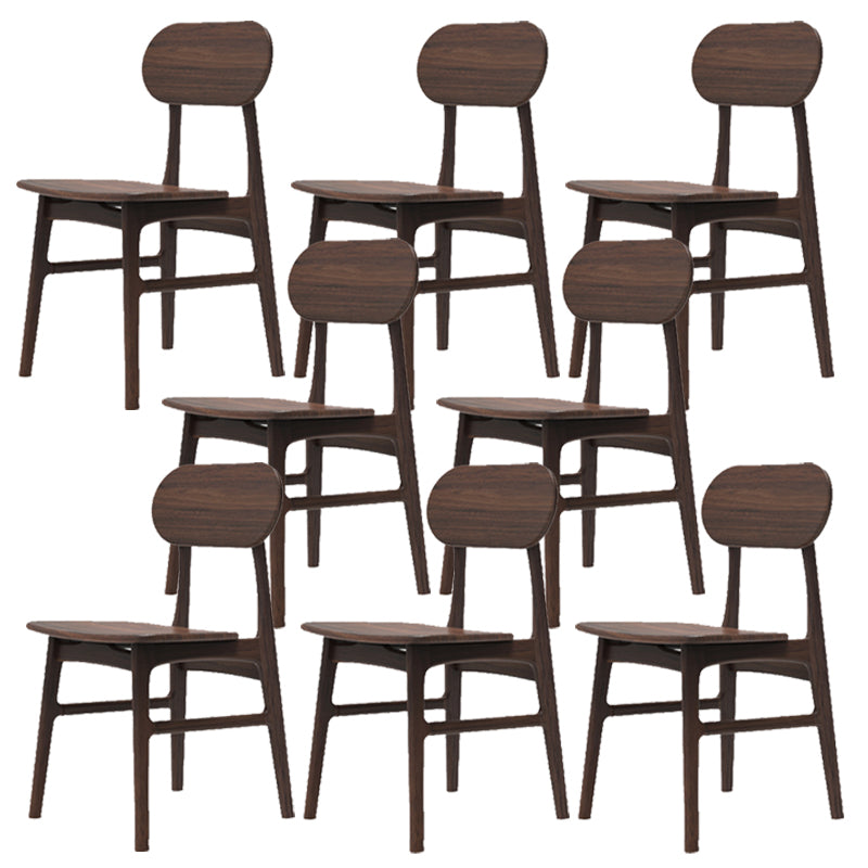 Modern Armless Dining Chairs Solid Wood Open Back Dining Chairs for Dining Room