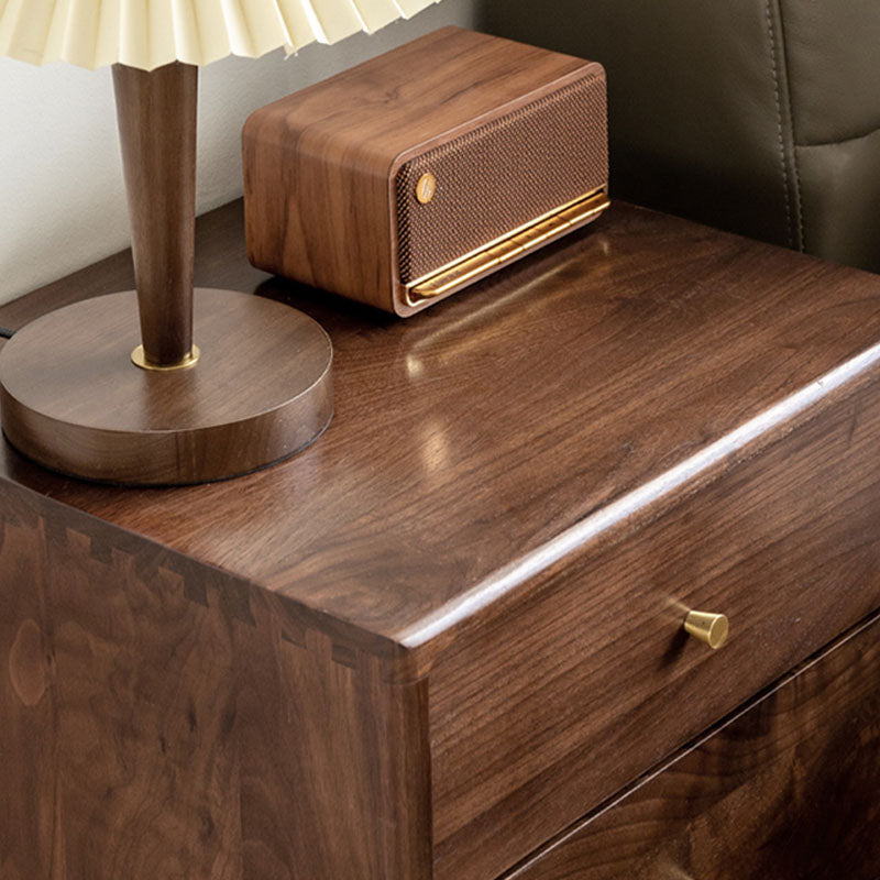 Mid Century Modern Wooden Bedside Cabinet with 4 Legs for Bedroom