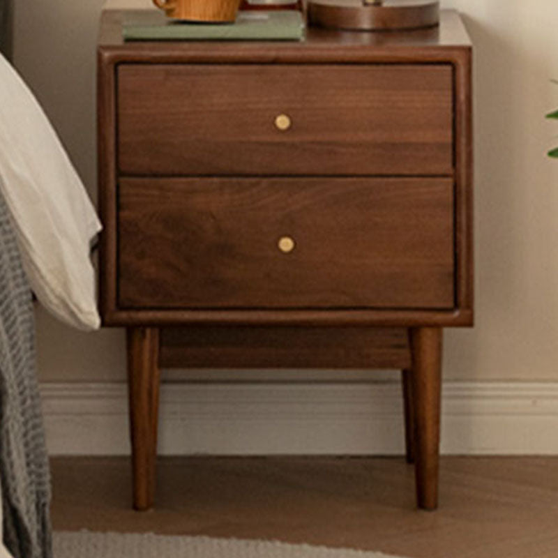 Mid Century Modern Wooden Bedside Cabinet with 4 Legs for Bedroom