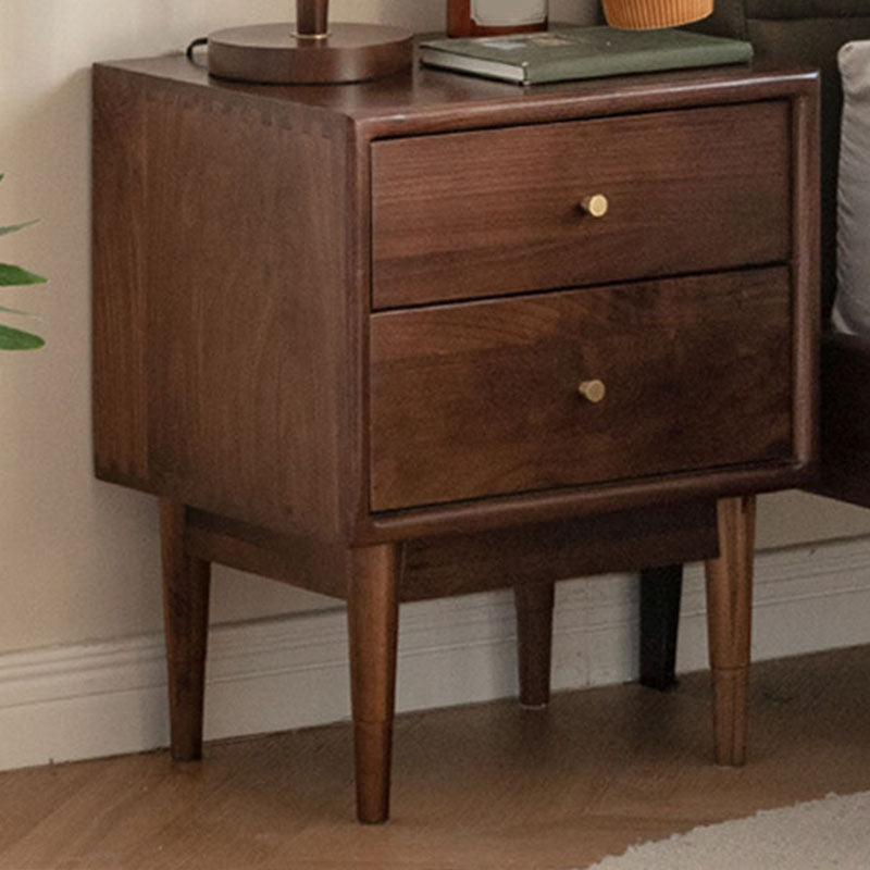 Mid Century Modern Wooden Bedside Cabinet with 4 Legs for Bedroom