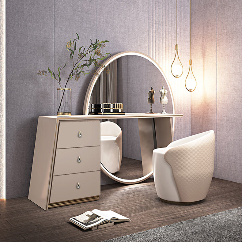 Modern with Drawer Metallic Mirror Bedroom With Stool Dressing Table