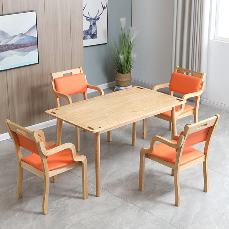 1/3/5 Piece Modern Style Dining Room Table and Chair Set with Solid Wood