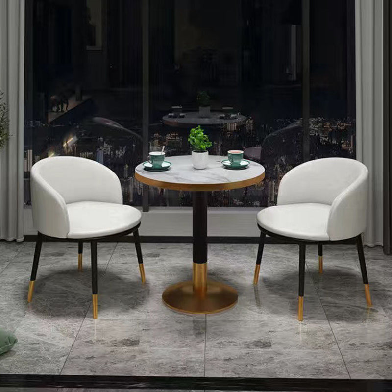 3 Piece Dining Room Table and Chair Set, Contemporary Round Shape