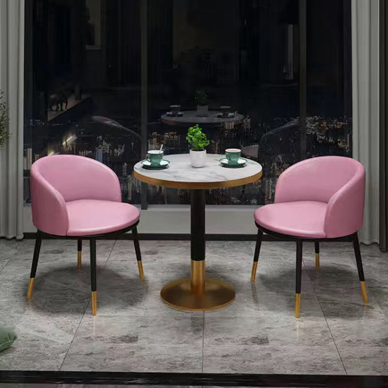 3 Piece Dining Room Table and Chair Set, Contemporary Round Shape