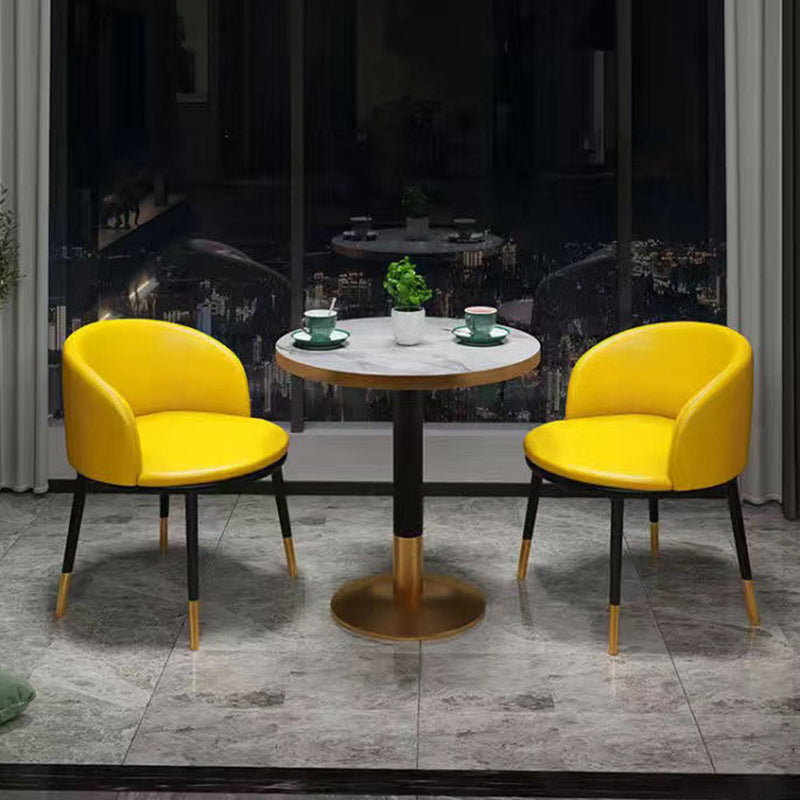 3 Piece Dining Room Table and Chair Set, Contemporary Round Shape