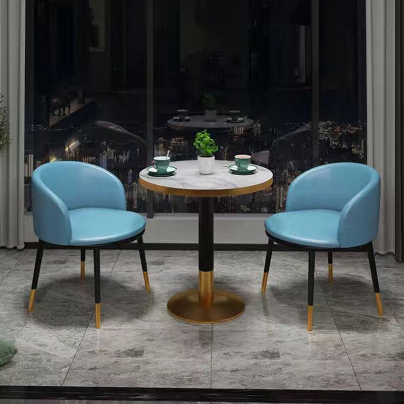 3 Piece Dining Room Table and Chair Set, Contemporary Round Shape