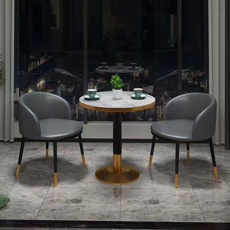 3 Piece Dining Room Table and Chair Set, Contemporary Round Shape