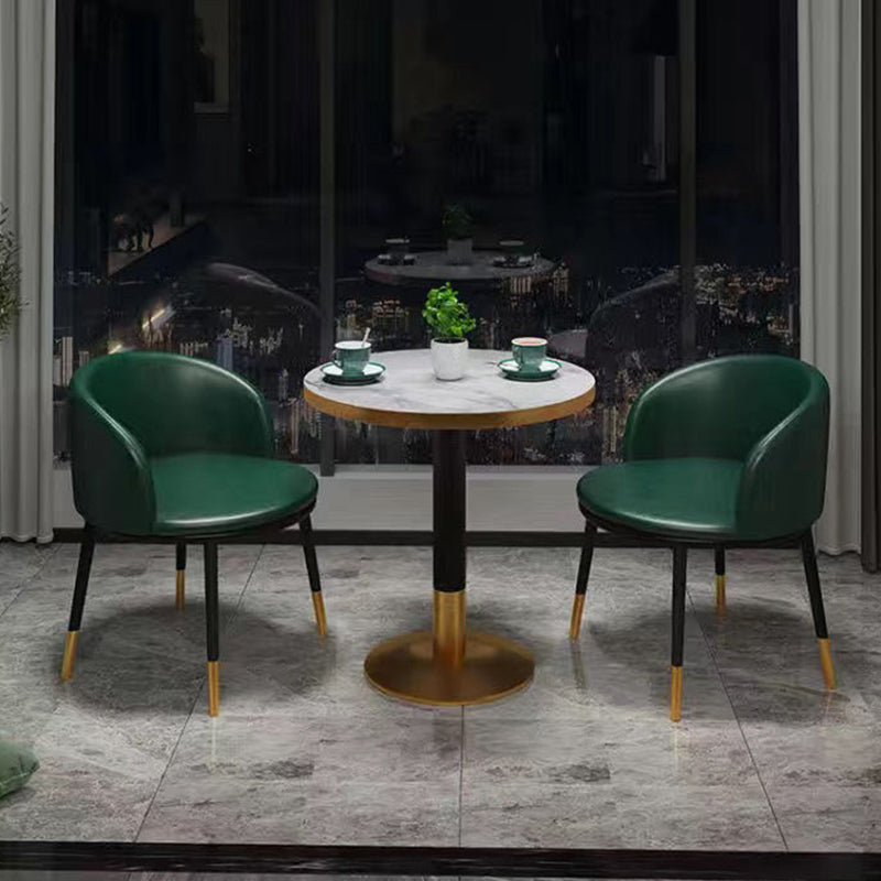 3 Piece Dining Room Table and Chair Set, Contemporary Round Shape