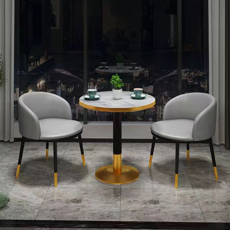 3 Piece Dining Room Table and Chair Set, Contemporary Round Shape