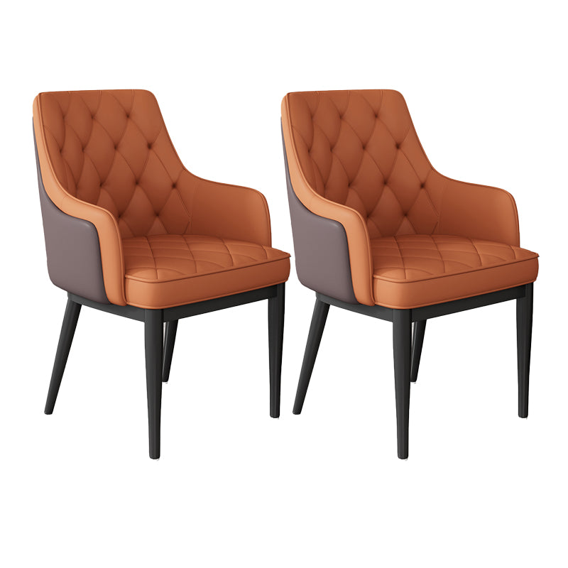 Contemporary Style Upholstered Parsons Dining Side Chair with Metal Legs