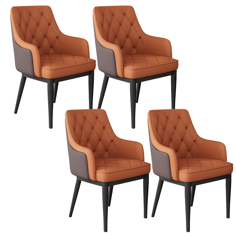 Contemporary Style Upholstered Parsons Dining Side Chair with Metal Legs