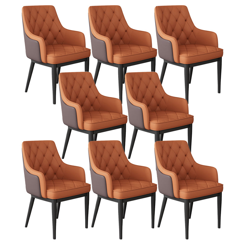 Contemporary Style Upholstered Parsons Dining Side Chair with Metal Legs