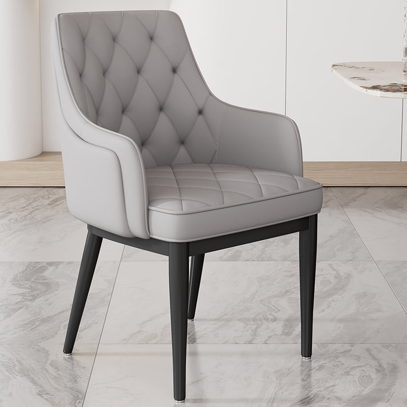 Contemporary Style Upholstered Parsons Dining Side Chair with Metal Legs