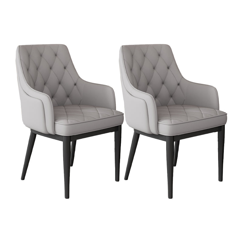 Contemporary Style Upholstered Parsons Dining Side Chair with Metal Legs