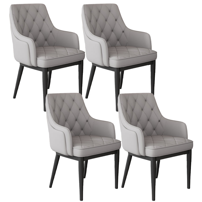 Contemporary Style Upholstered Parsons Dining Side Chair with Metal Legs