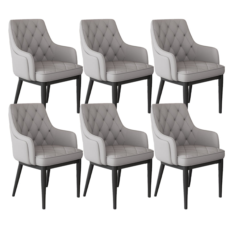 Contemporary Style Upholstered Parsons Dining Side Chair with Metal Legs