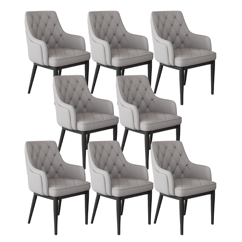 Contemporary Style Upholstered Parsons Dining Side Chair with Metal Legs