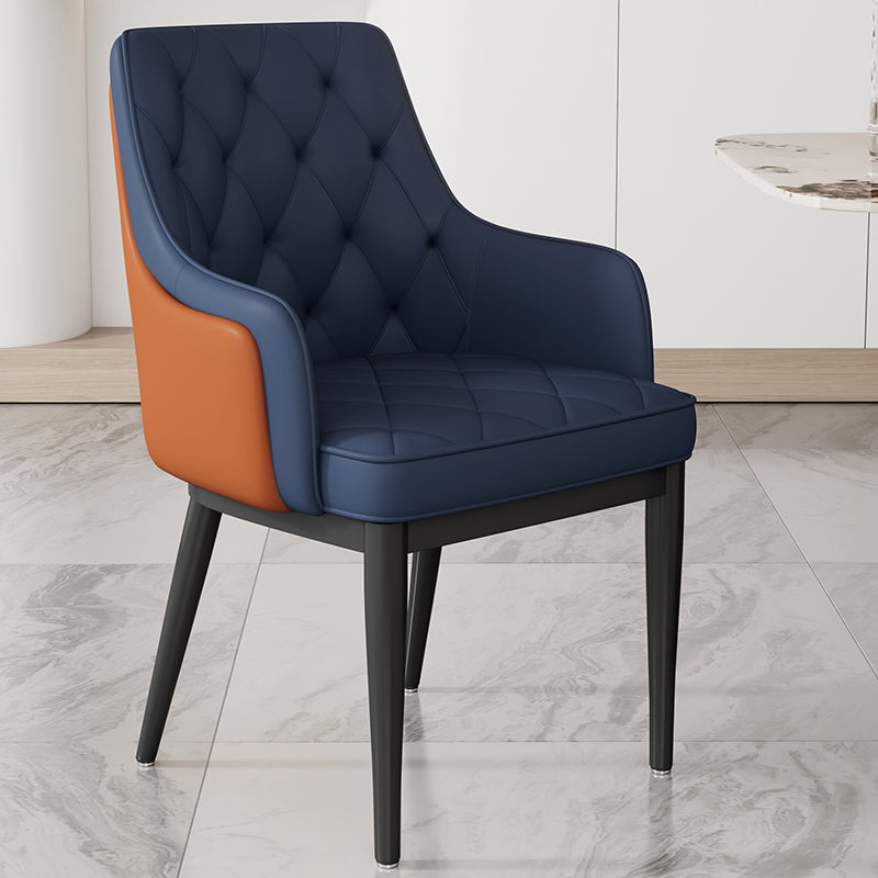 Contemporary Style Upholstered Parsons Dining Side Chair with Metal Legs