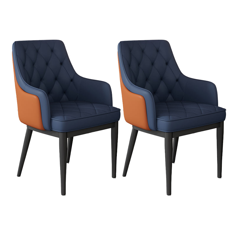 Contemporary Style Upholstered Parsons Dining Side Chair with Metal Legs