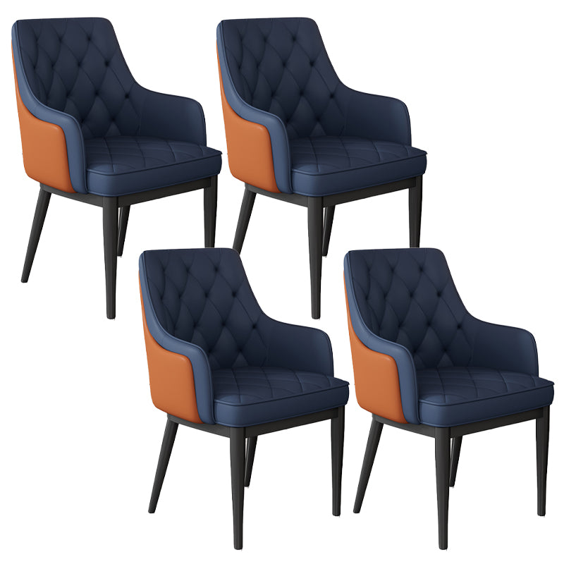 Contemporary Style Upholstered Parsons Dining Side Chair with Metal Legs