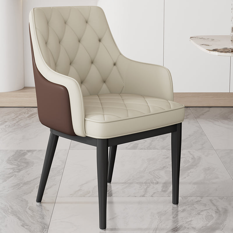 Contemporary Style Upholstered Parsons Dining Side Chair with Metal Legs