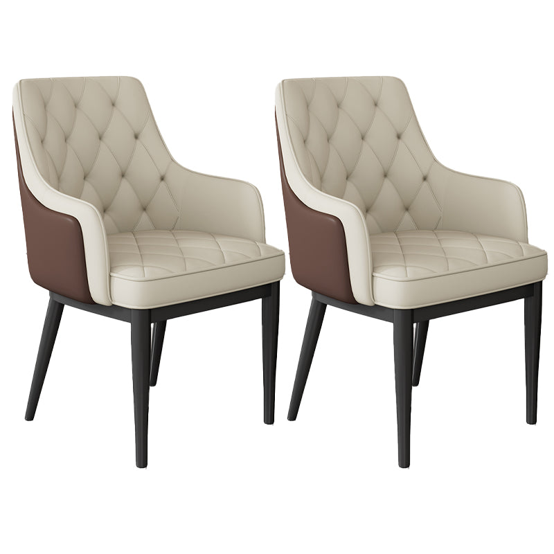 Contemporary Style Upholstered Parsons Dining Side Chair with Metal Legs