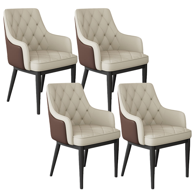 Contemporary Style Upholstered Parsons Dining Side Chair with Metal Legs