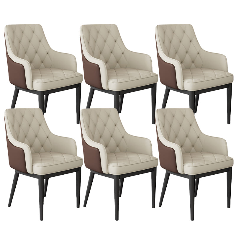 Contemporary Style Upholstered Parsons Dining Side Chair with Metal Legs