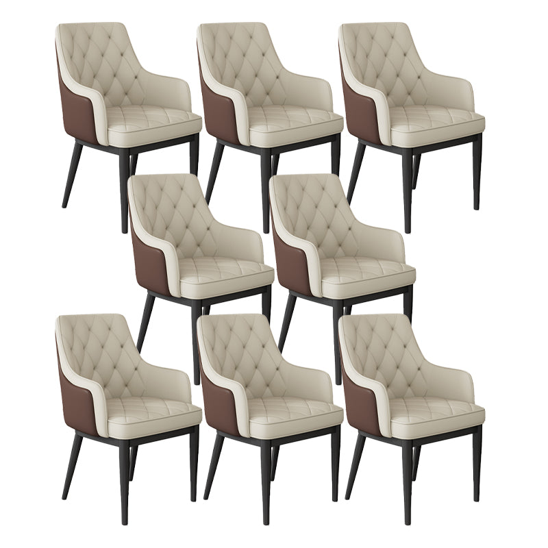 Contemporary Style Upholstered Parsons Dining Side Chair with Metal Legs