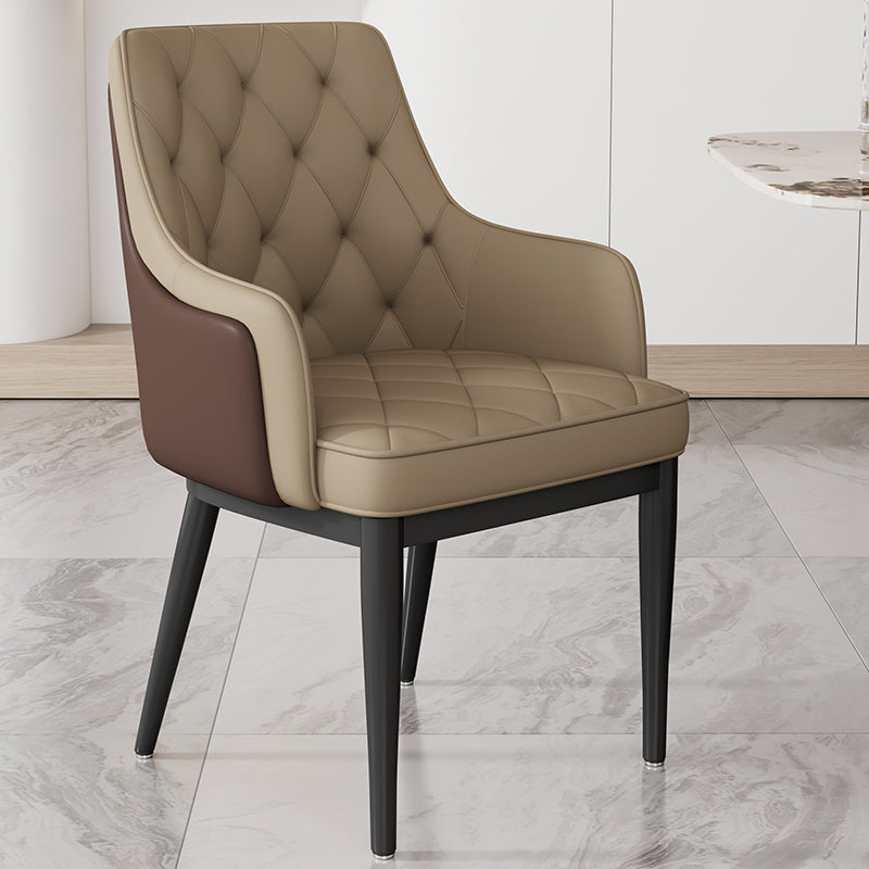 Contemporary Style Upholstered Parsons Dining Side Chair with Metal Legs